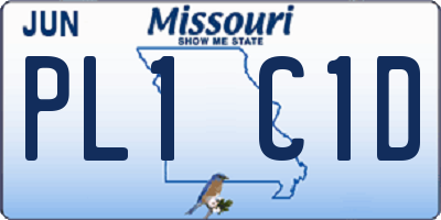 MO license plate PL1C1D