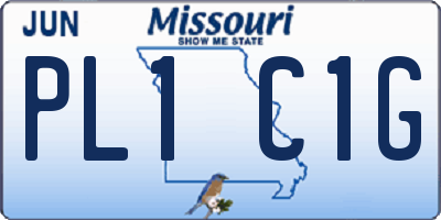 MO license plate PL1C1G