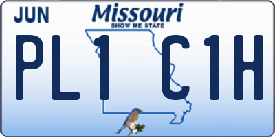 MO license plate PL1C1H
