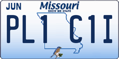 MO license plate PL1C1I