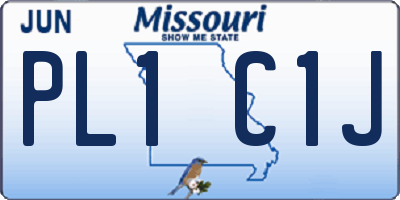 MO license plate PL1C1J