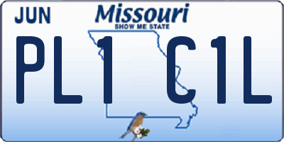 MO license plate PL1C1L