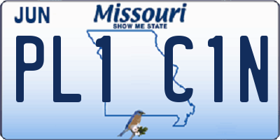 MO license plate PL1C1N