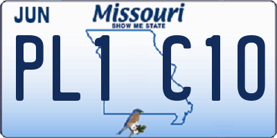 MO license plate PL1C1O