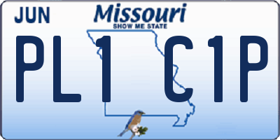 MO license plate PL1C1P