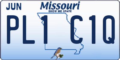 MO license plate PL1C1Q