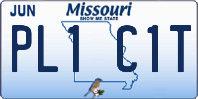 MO license plate PL1C1T