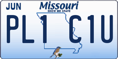 MO license plate PL1C1U