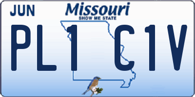 MO license plate PL1C1V