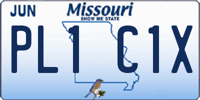 MO license plate PL1C1X