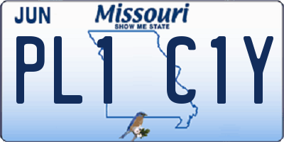 MO license plate PL1C1Y