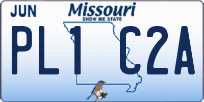 MO license plate PL1C2A