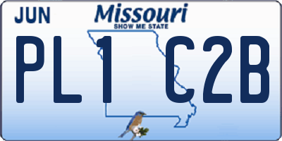 MO license plate PL1C2B