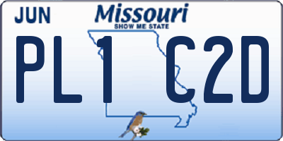 MO license plate PL1C2D