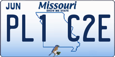 MO license plate PL1C2E