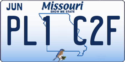 MO license plate PL1C2F
