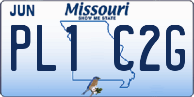 MO license plate PL1C2G