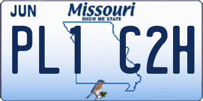 MO license plate PL1C2H
