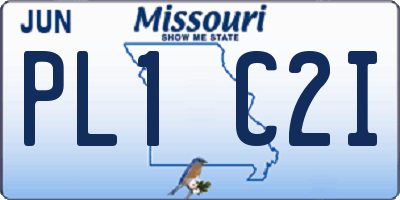 MO license plate PL1C2I