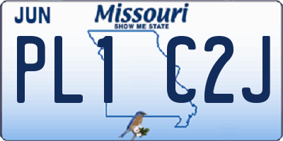 MO license plate PL1C2J