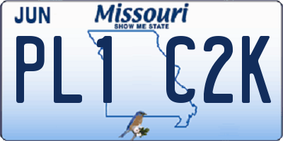 MO license plate PL1C2K