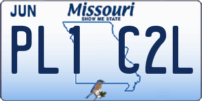 MO license plate PL1C2L