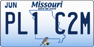 MO license plate PL1C2M