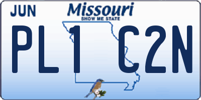 MO license plate PL1C2N
