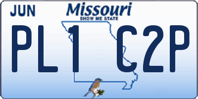 MO license plate PL1C2P