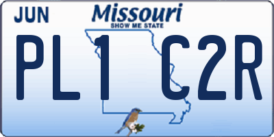 MO license plate PL1C2R