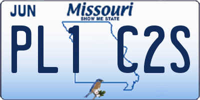 MO license plate PL1C2S
