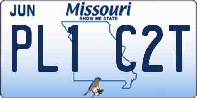 MO license plate PL1C2T