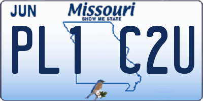 MO license plate PL1C2U