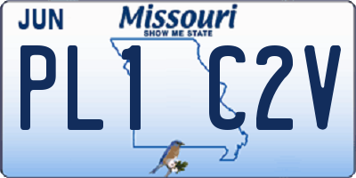 MO license plate PL1C2V