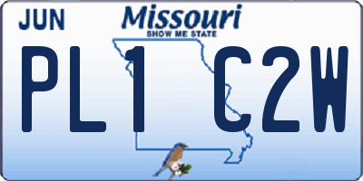 MO license plate PL1C2W