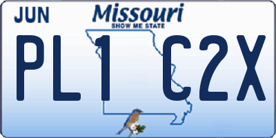 MO license plate PL1C2X