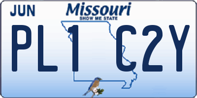MO license plate PL1C2Y