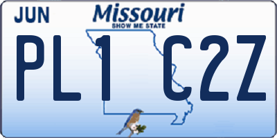 MO license plate PL1C2Z
