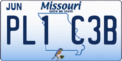 MO license plate PL1C3B