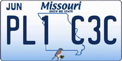 MO license plate PL1C3C