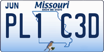 MO license plate PL1C3D
