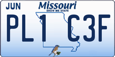 MO license plate PL1C3F