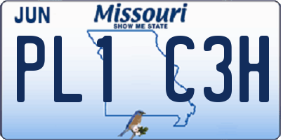 MO license plate PL1C3H