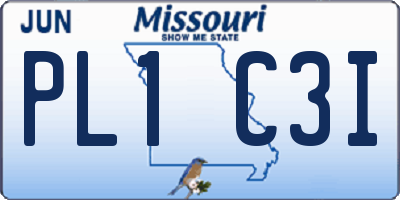 MO license plate PL1C3I