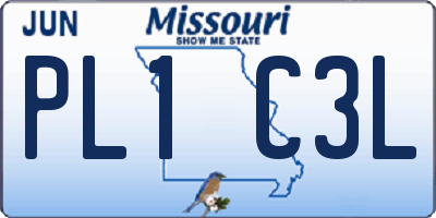 MO license plate PL1C3L