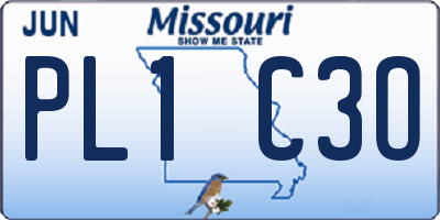 MO license plate PL1C3O