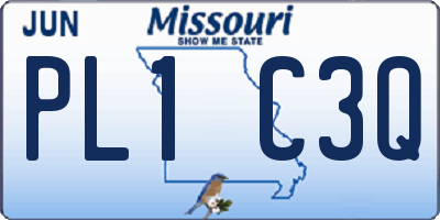 MO license plate PL1C3Q