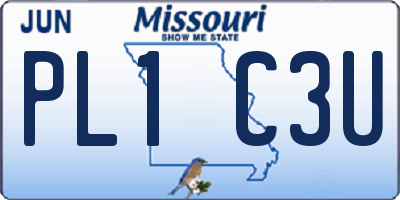 MO license plate PL1C3U