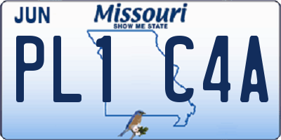 MO license plate PL1C4A