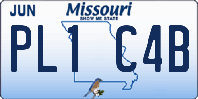 MO license plate PL1C4B